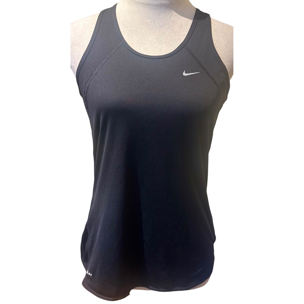 Nike Women's Dri-FIT Racerback Mesh‎ Athletic Lightweight Black Tank Top Size M
